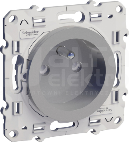 ODACE aluminium Gniazdo 2P+Z