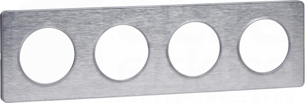 ODACE TOUCH inox biały Ramka czterokrotna