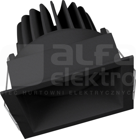 SPOT SQUARE DK ADJ 8W/3000K 650lm czarny Downlight LED dostropowy