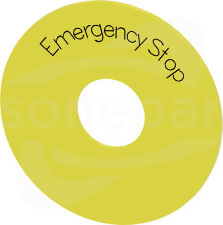 SIRIUS ACT żółty EMERGENCY STOP Etykieta podkładkowa 75mm