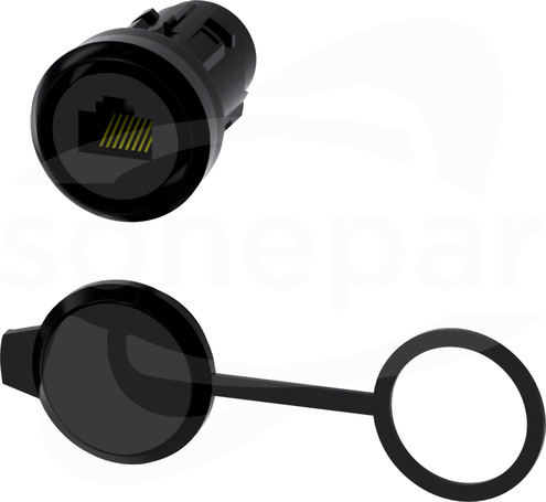 SIRIUS ACT 22mm kat.6 czarny Złącze RJ45