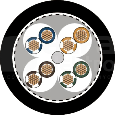 ETHERLINE FD P4x2xAWG26/19 kat.5 BK Przewód teleinformatyczny