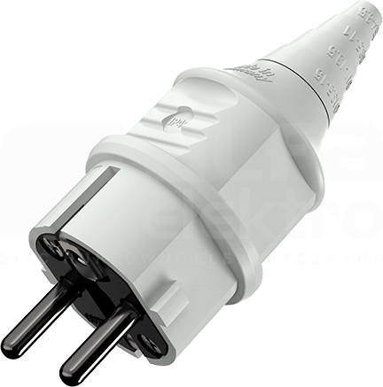16A/2P+E 230V biały IP44 Wtyczka uniwersalna
