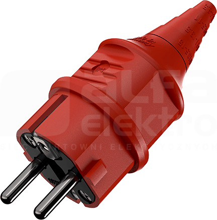 16A/2P+E 230V czerwony IP44 Wtyczka uniwersalna