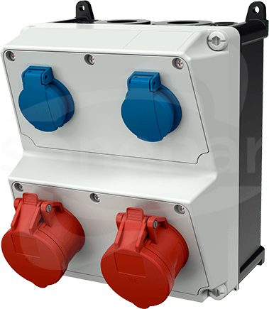AMAXX 16/5 + 2xSchuko IP44 2-rzędowa Rozdzielnica gniazdowa