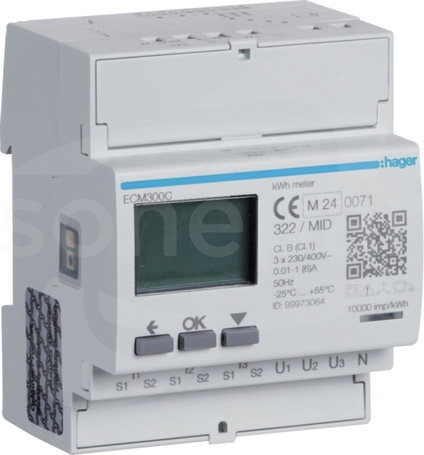 ECM300C 1-5A 4M Licznik energii 3-faz.bezp.