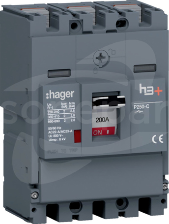 MCCB P250 3P 200A h3+ Rozłącznik mocy