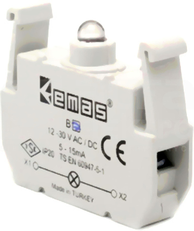B7 12-30VAC/DC niebieski Element świetlny przycisku LED