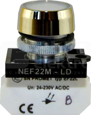 NEF22MLD B biały Lampka metalowa płaska