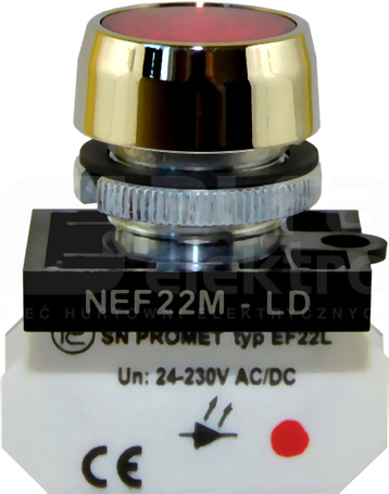NEF22MLD C czerwony Lampka metalowa płaska