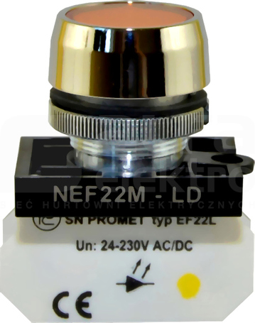 NEF22MLDB G zółty Lampka metalowa płaska błyskająca