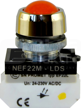 NEF22MLDSB G żółty Lampka metalowa sferyczna błyskająca