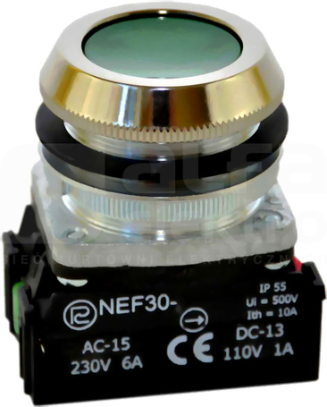 NEF30-UKz XY zielony Przycisk sterown.kr.szczelny