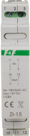 ZI-15 15VDC 0,8A 12W ZASILACZ IMPULSOWY