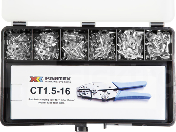 KIT-COL1 1,5-16mm2 Zestaw miedzianych końcówek oczk.z praską CT1.5-16