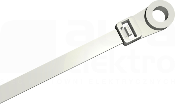 PKB 150x3,6mm biały (100szt) Opaska zaciskowa mocowana śrubą M4