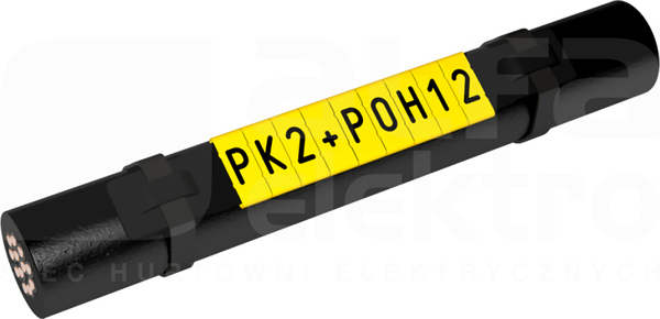 PK+2/4 czarny 0 (100szt) Oznacznik do kabli cięty