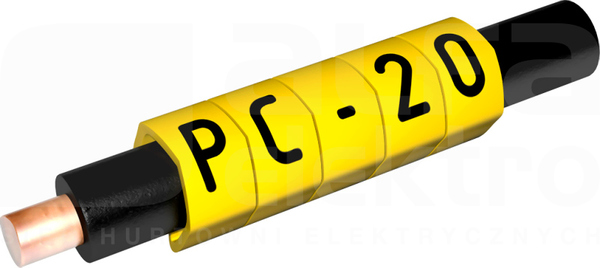 PC-20/3 żółty U (200szt) Oznacznik do przewodów wiązki