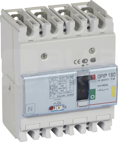 DPX3-160 4P 40A 16kA Wyłącznik mocy z wyzwalaczem termomagnetycznym