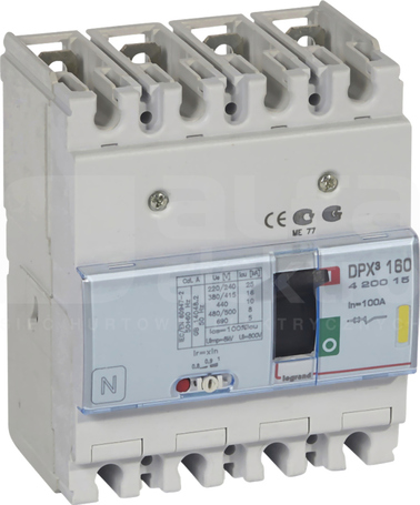 DPX3-160 4P 100A 16kA Wyłącznik mocy z wyzwalaczem termomagnetycznym
