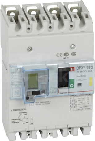 DPX3-160 4P 80A 16kA Wyłącznik mocy z wyzwalaczem termomagnet+zabezp
