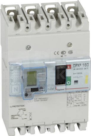 DPX3-160 4P 160A 16kA Wyłącznik mocy z wyzwalaczem termomagnet+zabezp
