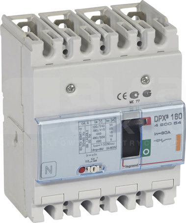 DPX3-160 4P 80A 25kA Wyłącznik mocy z wyzwalaczem termomagnetycznym