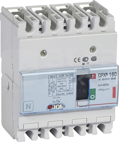 DPX3-160 4P 40A 36kA Wyłącznik mocy z wyzwalaczem termomagnetycznym
