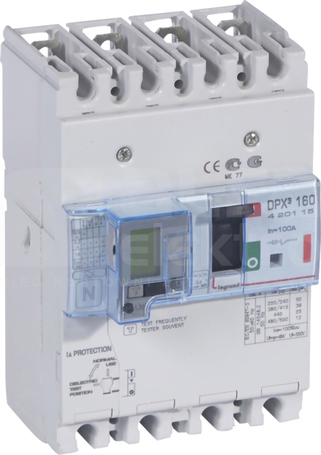 DPX3-160 4P 100A 36kA Wyłącznik mocy z wyzwalaczem termomagnet+zabezp