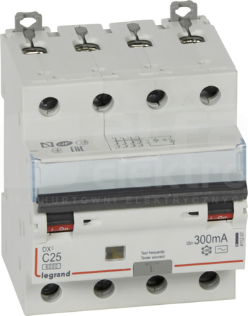 P-314 C25A 300mA typAC 4P DX3 Wyłącznik różnicowo-nadprądowy