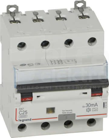 P-314 C25A 30mA typA 4P DX3 Wyłącznik różnicowo-nadprądowy
