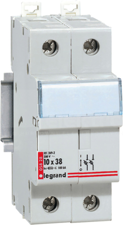 RB328 2P 10x38 500V Podstawa do wkładek cylindrycznych