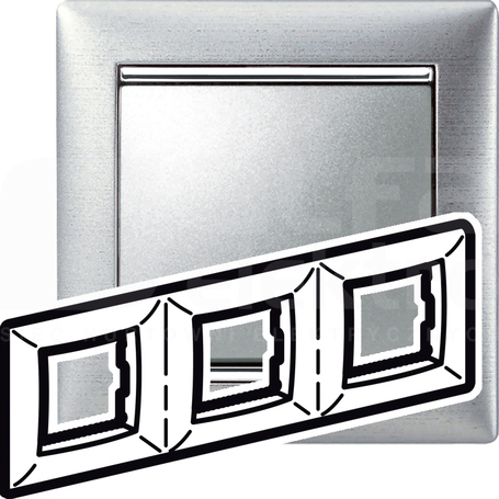 VALENA aluminium szczotkowane Ramka potrójna