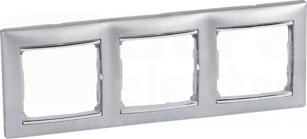 VALENA aluminium/srebro Ramka potrójna pozioma