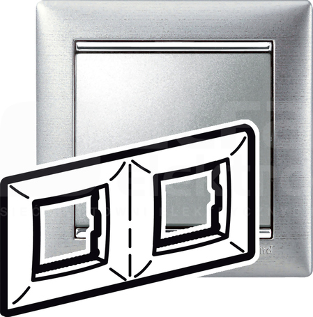 VALENA aluminium szczotkowane Ramka podwójna