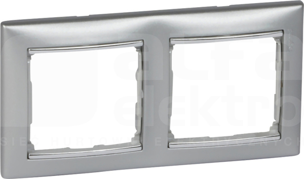 VALENA aluminium/srebro Ramka podwójna pozioma