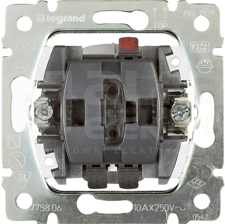 SISTENA/L 10A 250V E+N Mechanizm przycisku pojedynczego
