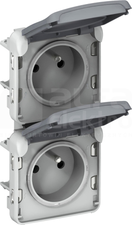 PLEXO55 2x2P+Z IP55 szary Mechanizm gniazda pionowy