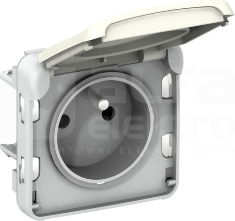 PLEXO55 2P+Z IP55 16A biały Mechanizm gniazda z przesłonami styków