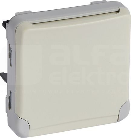 PLEXO55 2P+Z IP55 biały Mechanizm gniazda z przesłonami styków