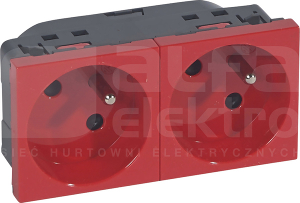 M45 2x2P+Z 45 czerwony Gniazdo zacisk automat.