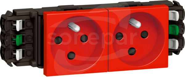 M45 2x2P+Z czerwony Gniazdo zacisk automat.