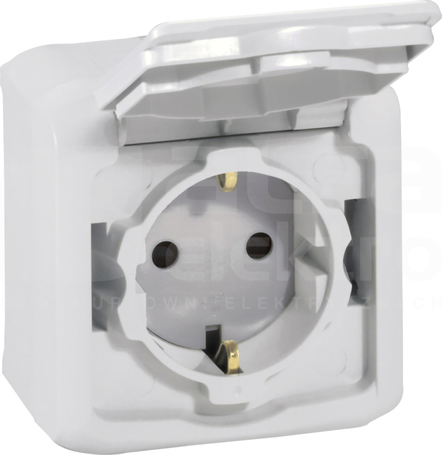 FORIX 2P+Z SCHUKO 16A IP44 szary Gniazdo z przesłoną