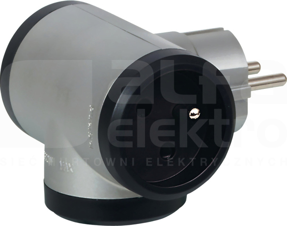 3x2P+Z 16A aluminium/czarny Rozgałęźnik poziomy