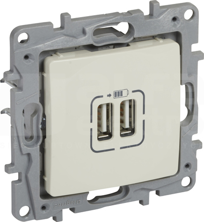 NILOE2 2xUSB 2400mA kremowy Gniazdo
