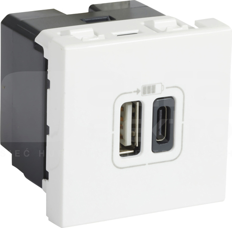 MOSAIC 2xUSB 2400mA Typ A+C biały Ładowarka USB