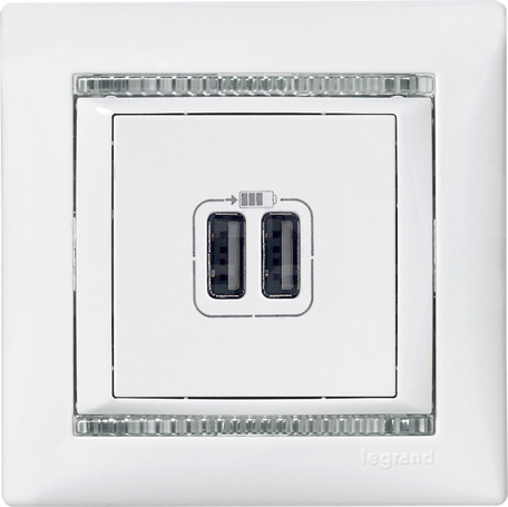 VALENA 2xUSB 1500mA biały Ładowarka USB