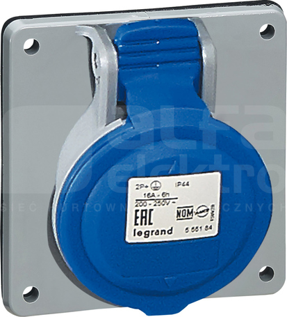 16A 2P+Z 230V IP44 Gniazdo tablicowe