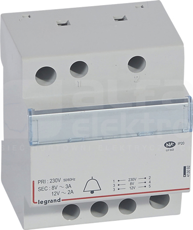 TR 323 230V/12/8V 24VA Transformator dzwonkowy