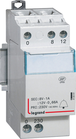 TR 308 230V/12/8V 8VA Transformator dzwonkowy